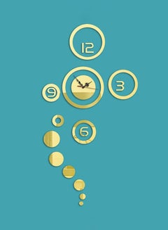 كياوكاي ساعة حائط مرآة بتصميم عصري مزودة بلاصق ذهبي Standard  - Image 2