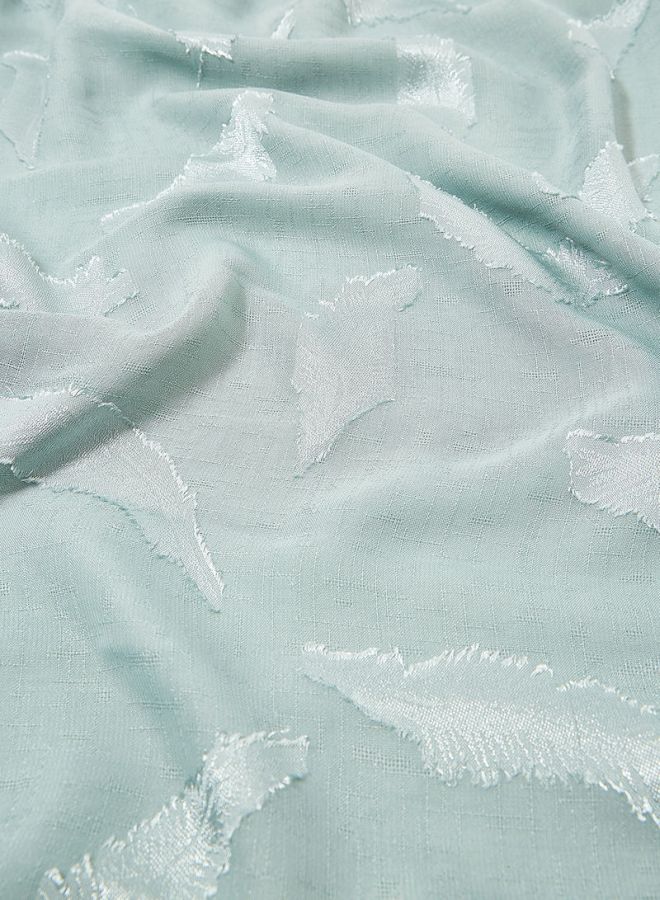 Rosh - Leaf Embellished Hijab Scarf Powder Blue - Image 1