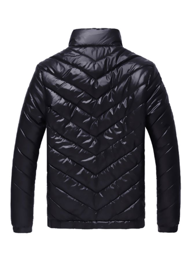 Lucky Stand-up Collar Bomber Jacket Black - Image 2