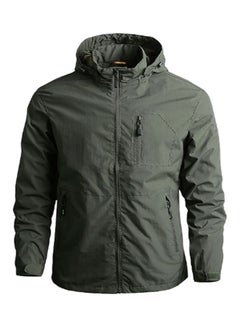 High Neck Cotton Jacket Green