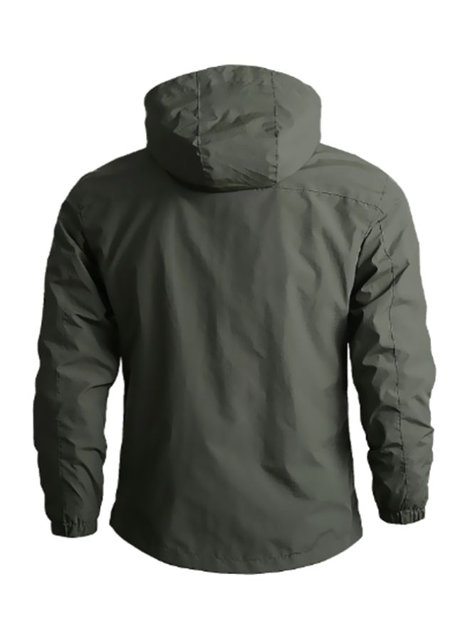Lucky - High Neck Cotton Jacket Green - Image 1