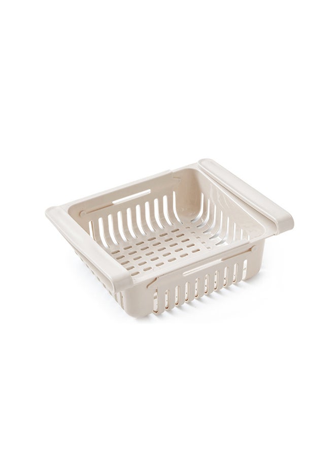 Retractable Storage Basket Beige 20.0x16.0x8.0cm