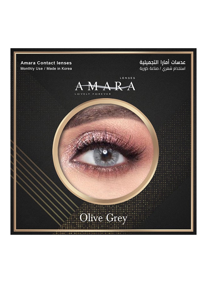 أمارا عدسات لاصقة شهرية بلون رمادي زيتوني - Image 2