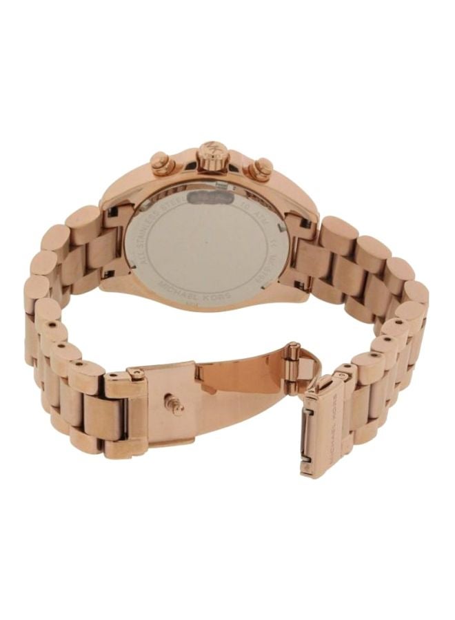 Michael Kors Women's Bradshaw Round Shape Stainless Steel Chronograph Wrist Watch 36 mm - Rose Gold - MK5799 - Image 3