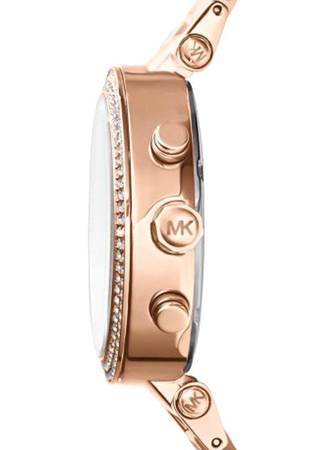 Michael Kors Women's PARKER Round Shape Stainless Steel Chronograph Wrist Watch 39 mm - Rose Gold - MK5896 - Image 3
