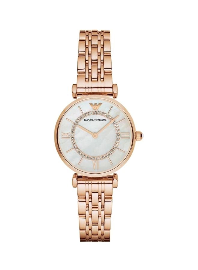 EMPORIO ARMANI Women's Gianni T-Bar Water Resistant Analog Watch AR1909 - 32 mm - Rose Gold  - Image 1