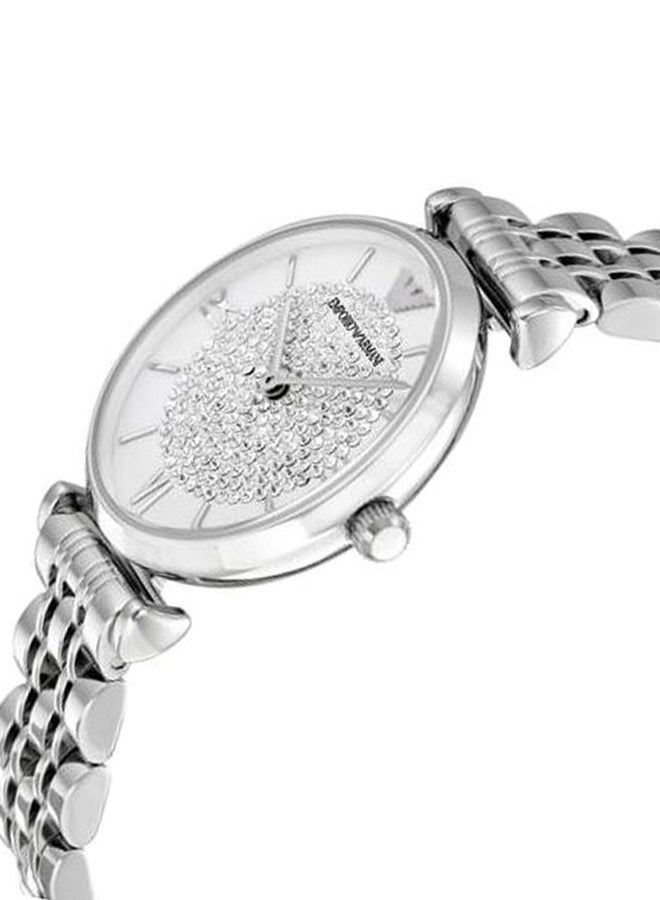 EMPORIO ARMANI Women's Gianni T-Bar Water Resistant Analog Watch AR1925 - 32 mm - Silver  - Image 3
