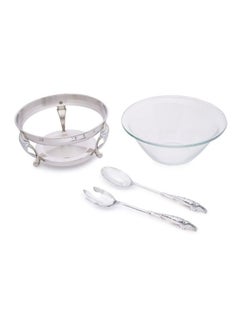 REGENT 4-Piece Salad Bowl Set Clear/Silver/Gold  - Image 2