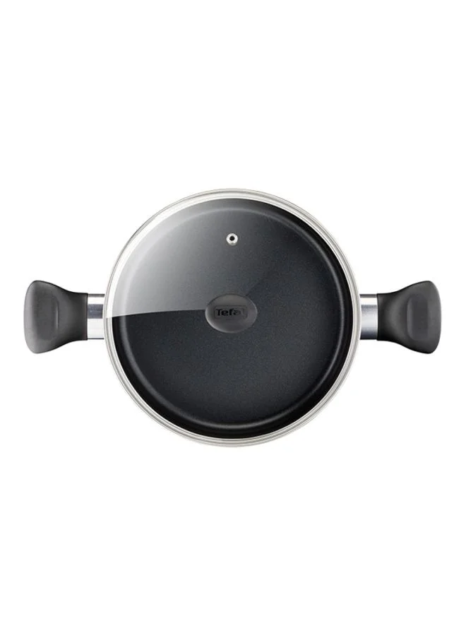 تيفال TEFAL طقم سوبر كوك مكون من 12 قطعة | مقالي 22/24 سم، مقلاة ووك 28 سم، قدور 22/24/28 سم + أغطية، ملعقة، ملعقة مشقوقة، ملعقة مسطحة مشقوقة | غير لاصق | مؤشر حرارة Thermo-Signal | أحمر | ضمان لمدة سنتين | B460SC84 أحمر/أسود 24سم