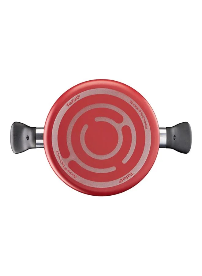 تيفال TEFAL طقم سوبر كوك مكون من 12 قطعة | مقالي 22/24 سم، مقلاة ووك 28 سم، قدور 22/24/28 سم + أغطية، ملعقة، ملعقة مشقوقة، ملعقة مسطحة مشقوقة | غير لاصق | مؤشر حرارة Thermo-Signal | أحمر | ضمان لمدة سنتين | B460SC84 أحمر/أسود 24سم