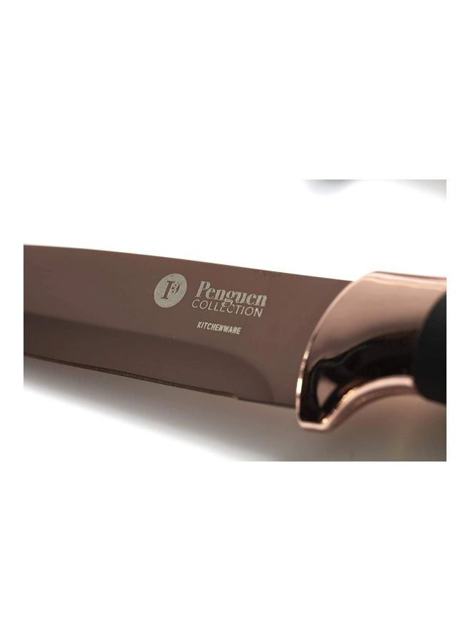 Penguen - 6-Piece Aria Titanium Knife With Block Set Rose Gold - Image 1