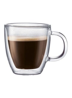 bodum 2-Piece Bistro Double Wall Espresso Mug Clear 10.5 x 8.3 x 7.9cm  - Image 2