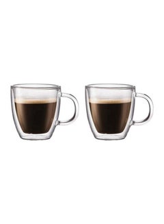 bodum 2-Piece Bistro Double Wall Espresso Mug Clear 10.5 x 8.3 x 7.9cm  - Image 3
