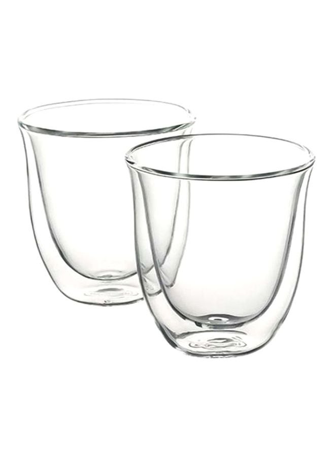 ديلونجي طقم أكواب كابتشينو من الزجاج من قطعتين شفاف - Image 1