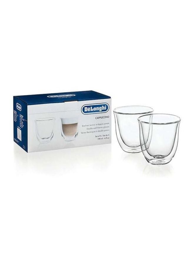 ديلونجي طقم أكواب كابتشينو من الزجاج من قطعتين شفاف - Image 2