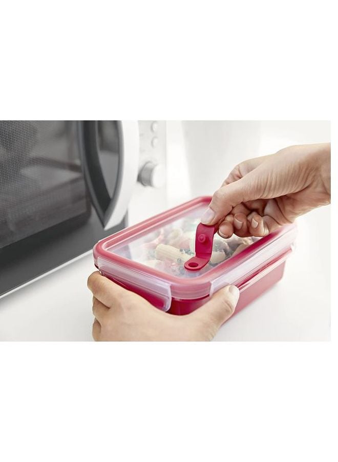 Tefal TEFAL Master Seal Micro Box Plastic Container | 1.2 L |  Rectangular All-in-One Food Storage Container | Leak-Proof | Oven-Safe | Hygienic | Dishwasher-Safe | Red | 2 Years Warranty | K3102412 Red/Clear 1.2Liters  - Image 2
