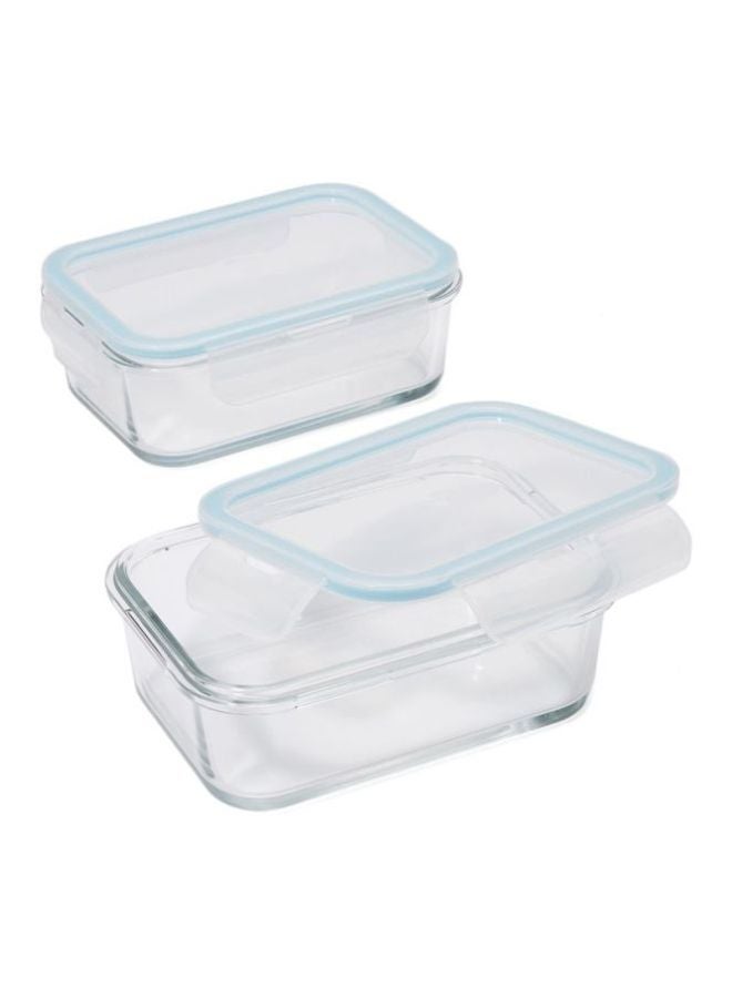 TALIONA Boro Pro 2-Piece Rectangular Food Storage Container Set With Lid Blue/Clear 725ml - Image 2