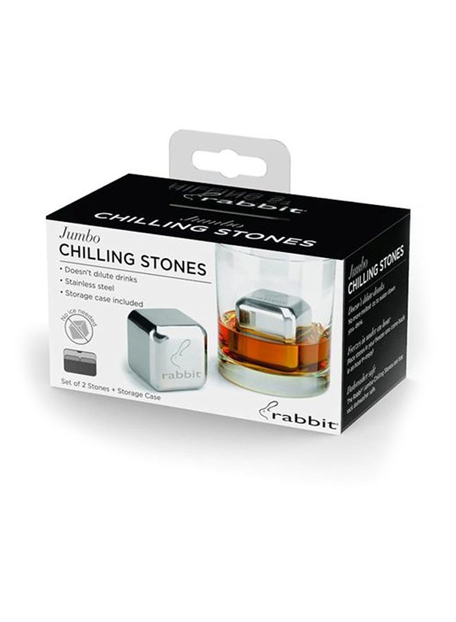rabbit Pack Of 2 Stainless Steel Jumbo Chilling Stones Silver Standard  - Image 3