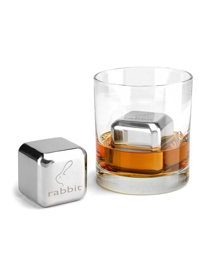 rabbit Pack Of 2 Stainless Steel Jumbo Chilling Stones Silver Standard  - Image 4