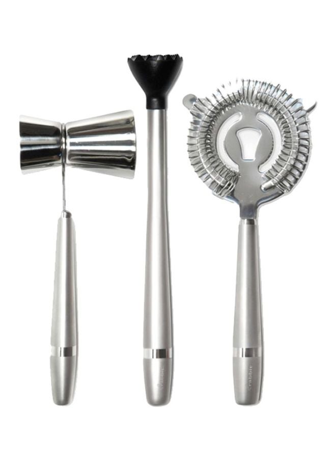 rabbit 3-Piece Stainless Steel Bar Tool Set Silver 25cm 
