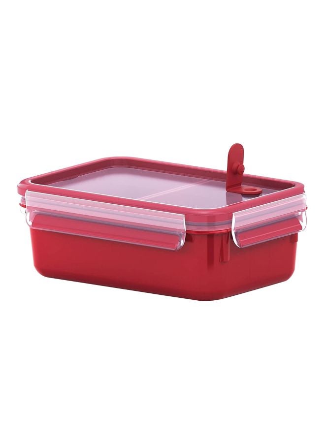 Tefal Master Seal Micro Rectangle Food Storage With Lid Red/Clear 1Liters  - Image 1