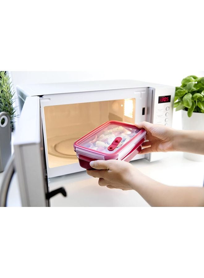 Tefal Master Seal Micro Rectangle Food Storage With Lid Red/Clear 1Liters  - Image 3