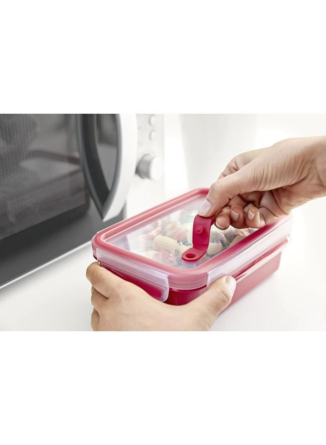 Tefal Master Seal Micro Rectangle Food Storage With Lid Red/Clear 1Liters  - Image 2