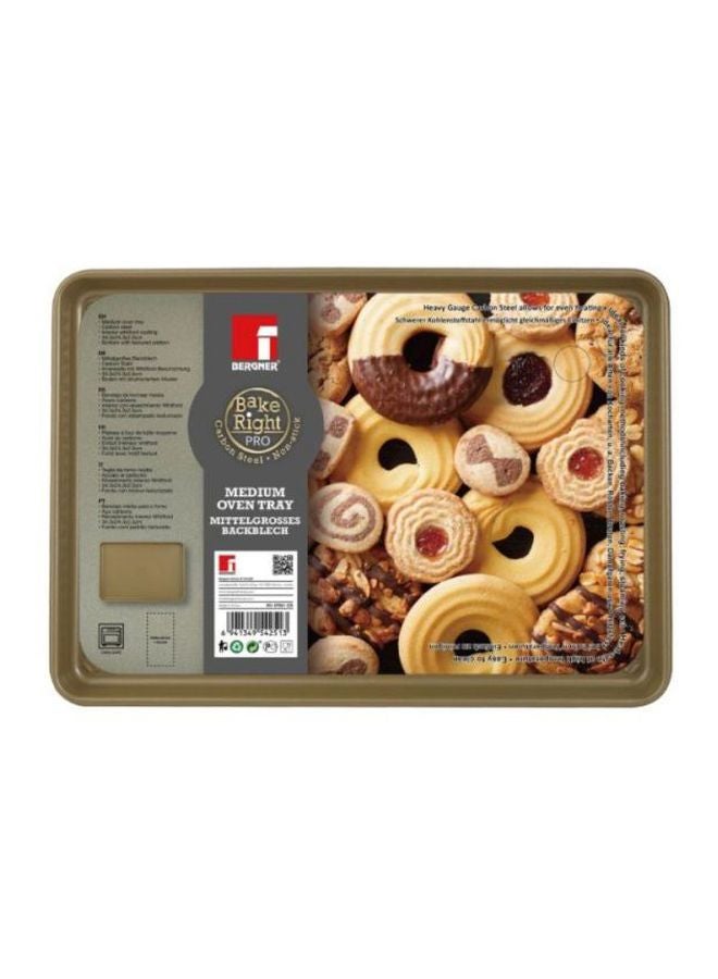 BERGNER Bake Right Pro Rectangular Oven Tray Greenish Gold 34.3x24.3x2.5cm - Image 2