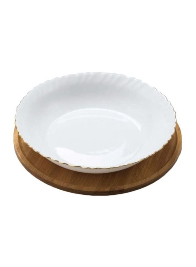 طقم أطباق تقديم سلطة عدد قطعتين أبيض 30x30x7Ø³Ù†ØªÙŠÙ…ØªØ±