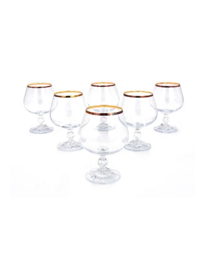 BOHEMIA 6-Piece Gold Plated Glass Set Clear/Gold 250ml