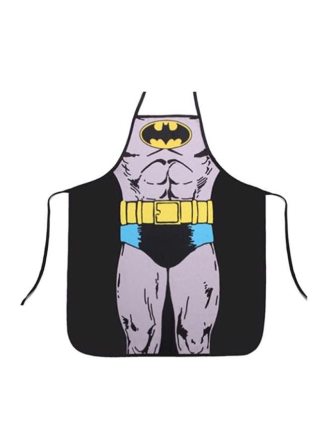 QiaoKai Batman Printed Kitchen Apron Black/Grey/Yellow 60x73cm 