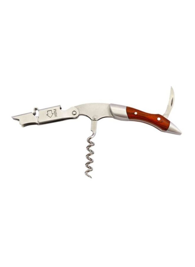QiaoKai Sommelier Corkscrew Bottle Opener Brown/Silver 