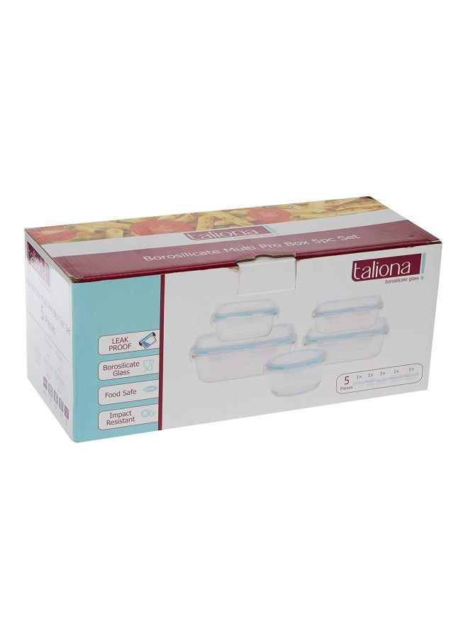 TALIONA - Boro Pro Rectangular Food Storage Container With Lid Blue/Clear 840ml - Image 1