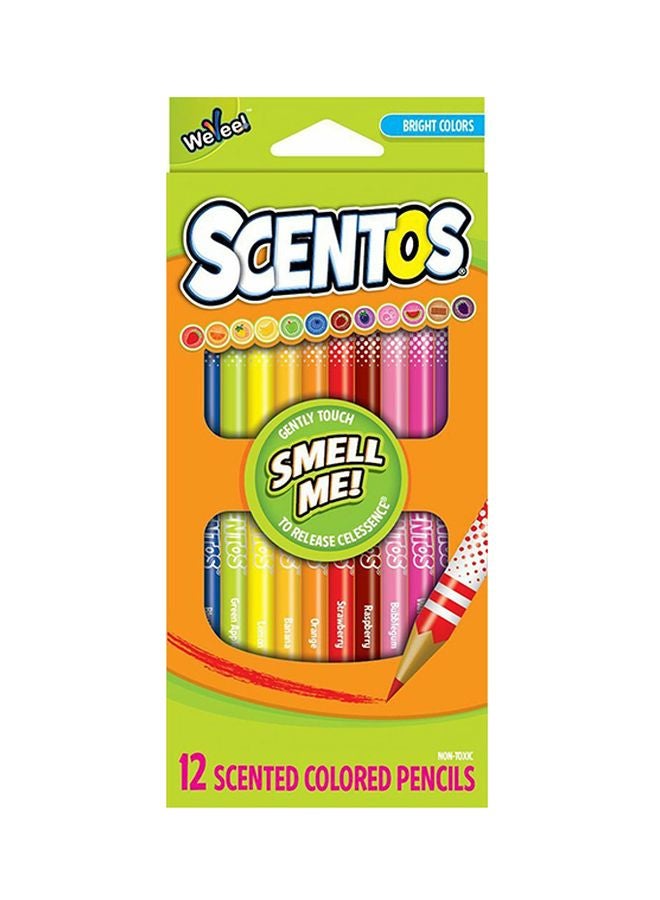 طقم أقلام ألوان سنتوس من 12 قطعة متعدد الألوان