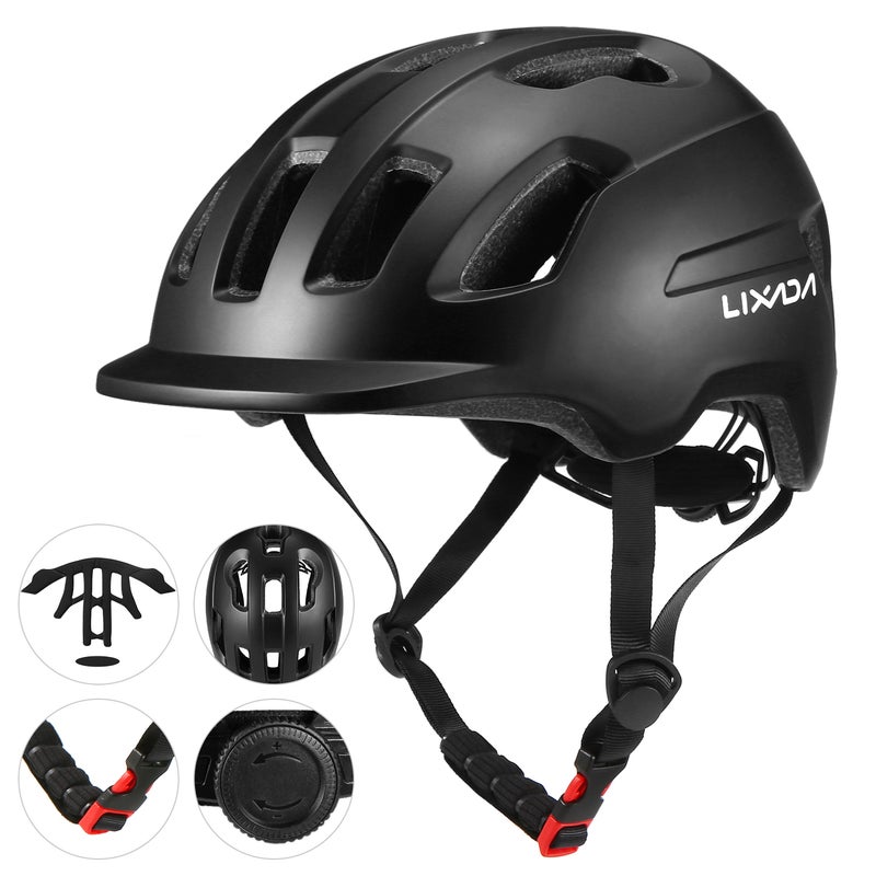 LIXADA - Bicycle Helmet With Visor 30x17x21cm - Image 1