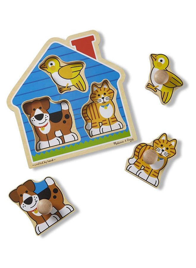 Melissa & Doug House Pets Jumbo Knob Puzzle – 3-Piece Wooden Toddler Puzzle with Easy-Grip Knobs for Animal Recognition, Fine Motor Skills & Early Learning Play for Kids Ages 12 Months+ | MD2055 - Image 2