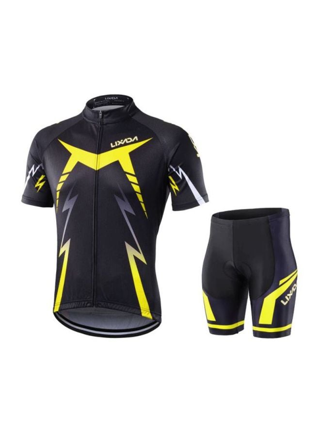 LIXADA 2-Piece Cycling Shirt And Pant Set With Cushion Protection L  - Image 1