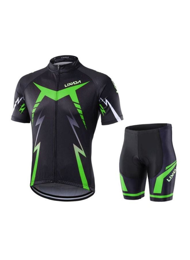 LIXADA High Neck Cycling T-Shirt With Padded Shorts Set S  - Image 1
