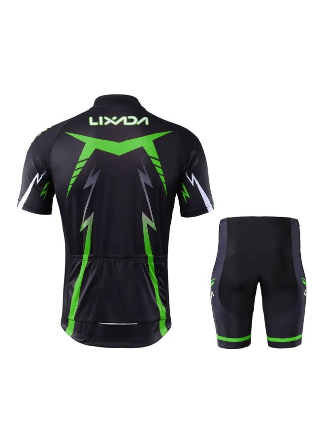 LIXADA High Neck Cycling T-Shirt With Padded Shorts Set S  - Image 2