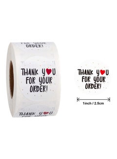 East Lady 500-Piece Thank You Order Label Sticker Roll White/Black White  - Image 2