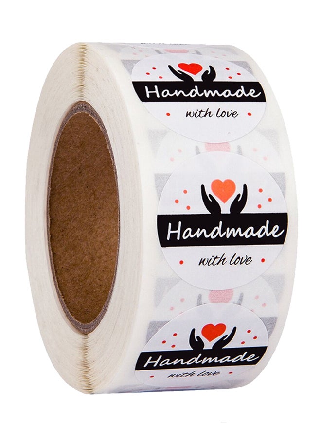 East Lady 500-Piece Handmade With Love Label Sticker Roll Multicolour - Image 1