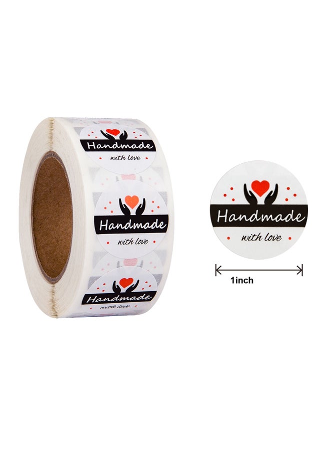 500-Piece Handmade With Love Label Sticker Roll Multicolour - v1599314059/N40178086A_2