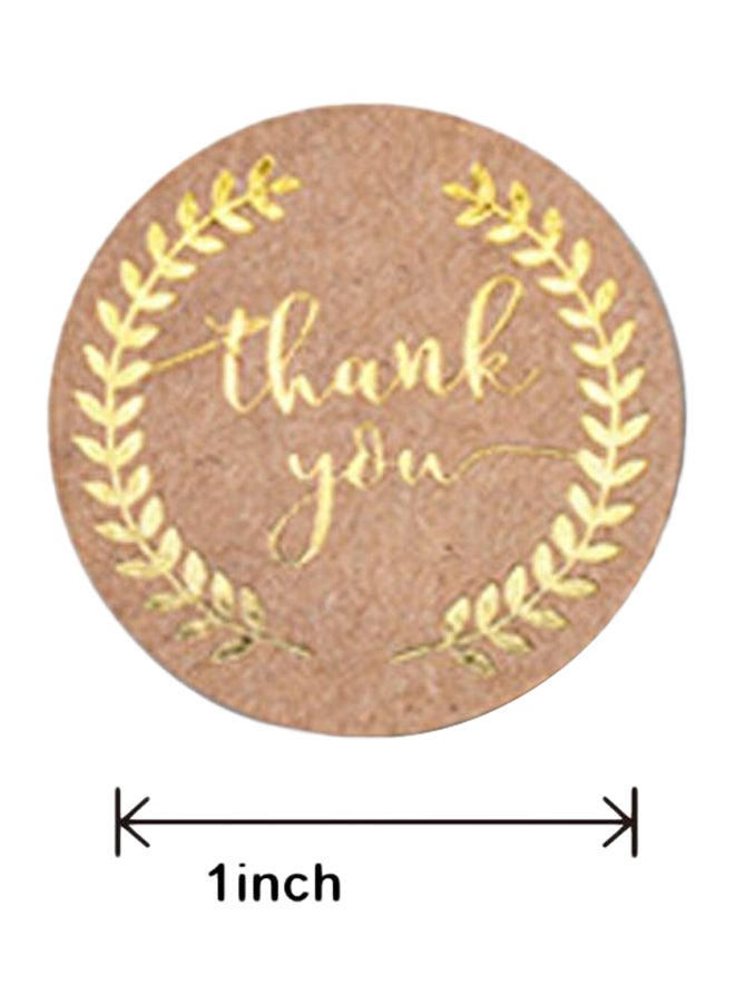 East Lady - 500-Piece Thank You Label Sticker Roll Brown - Image 1