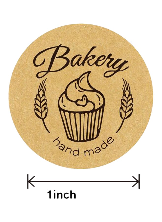 East Lady - 500-Piece Handmade Bakery Label Sticker Roll Brown - Image 1
