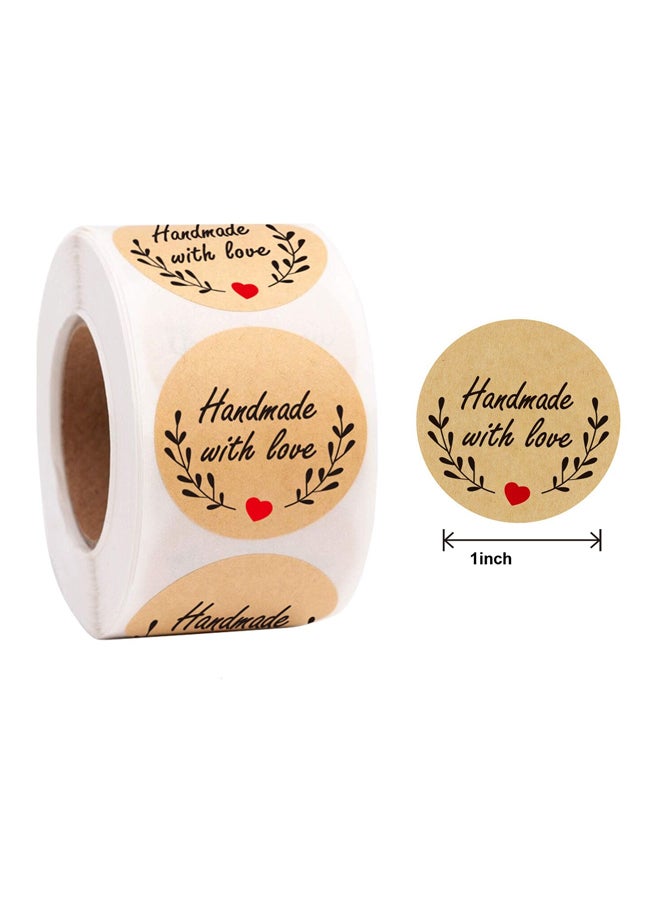 إيست ليدي لفافة لصاقات بعبارة ’Handmade With Love‘ من 500 قطعة بني - Image 2