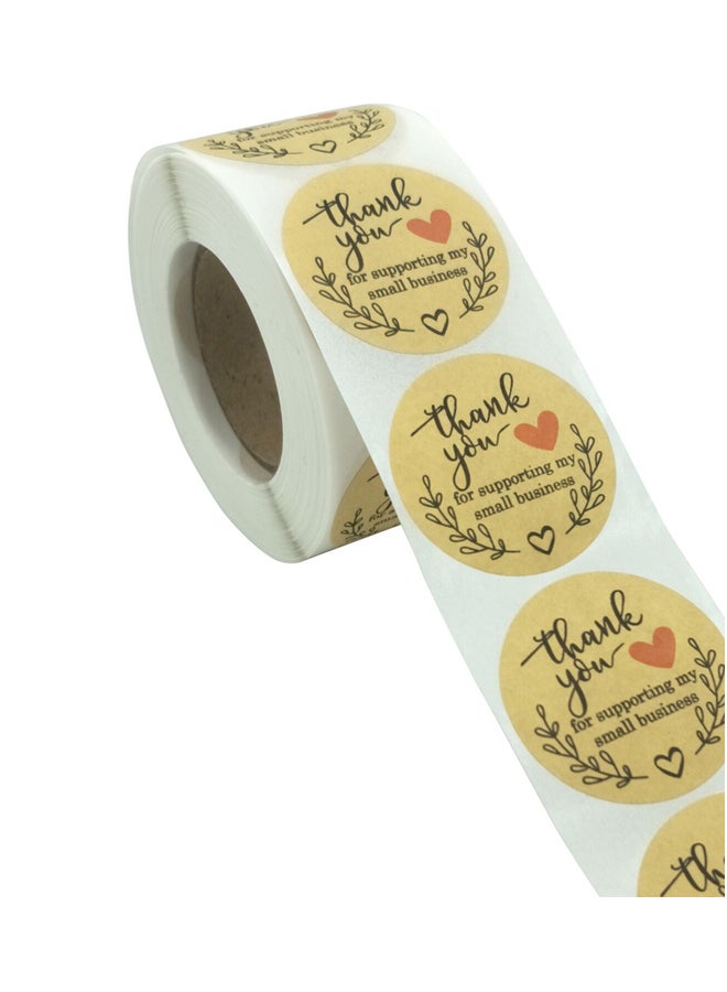 East Lady - 500-Piece Thank You Label Sticker Roll White/Brown - Image 1