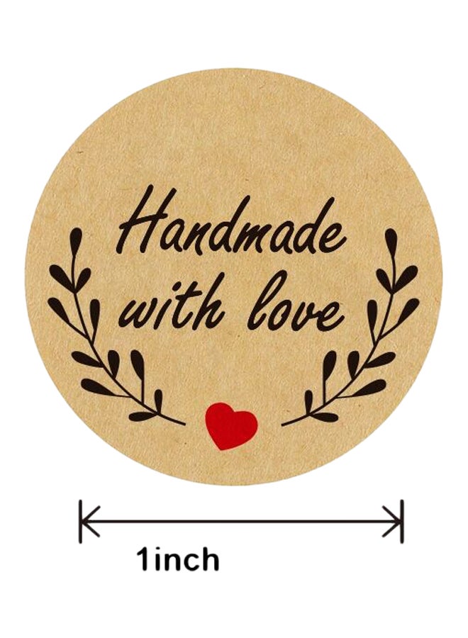 إيست ليدي لفافة لصاقات بعبارة ’Handmade With Love‘ من 500 قطعة بني - Image 3