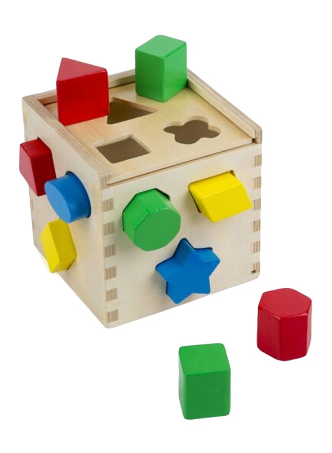Melissa & Doug Shape Sorting Cube – Classic Wooden Toy with 12 Colorful Shapes and Matching Holes – Hands-On Shape Recognition and Fine Motor Skills Learning for Toddlers & Kids Ages 2 and Up | MD575 - Image 2