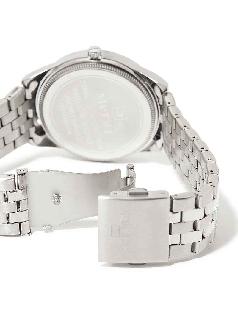 MERAJ Men's Fashion Octave Analog Quartz Watch MJ508 - 42 mm - Silver - Image 4