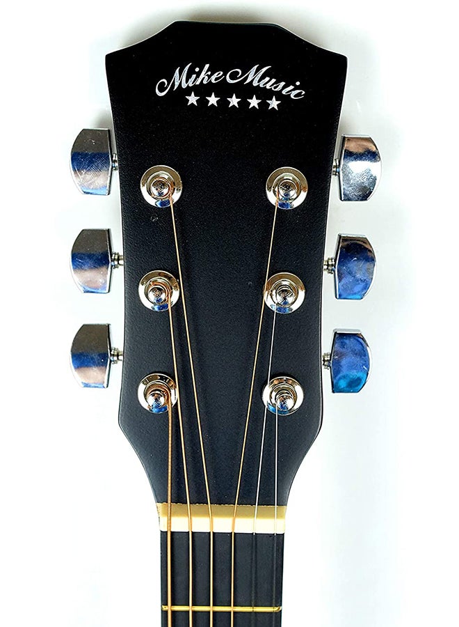 Mike Music Acoustic Guitar With Bag And Strap 38 Inch Black  - Image 4